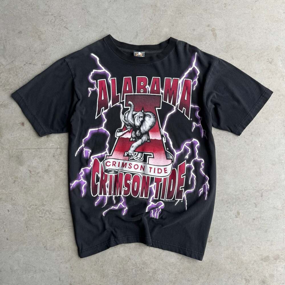 Vintage American Thunder Alabama Crimson Tide AOP T-Shirt Size Large / XL